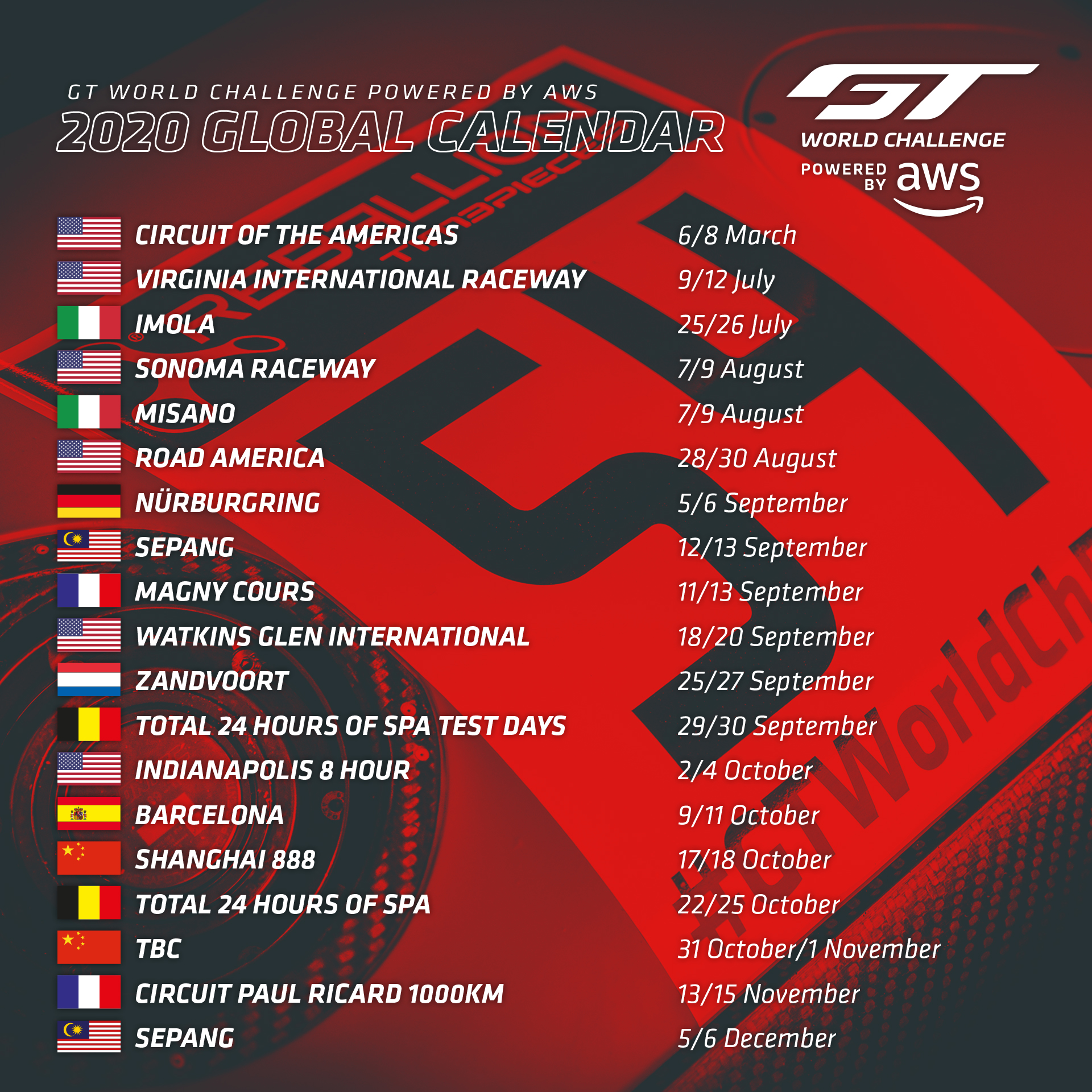 GT World Challenge Powered by AWS prepares to resume global programme |  Fanatec GT World Challenge Asia Powered by AWS