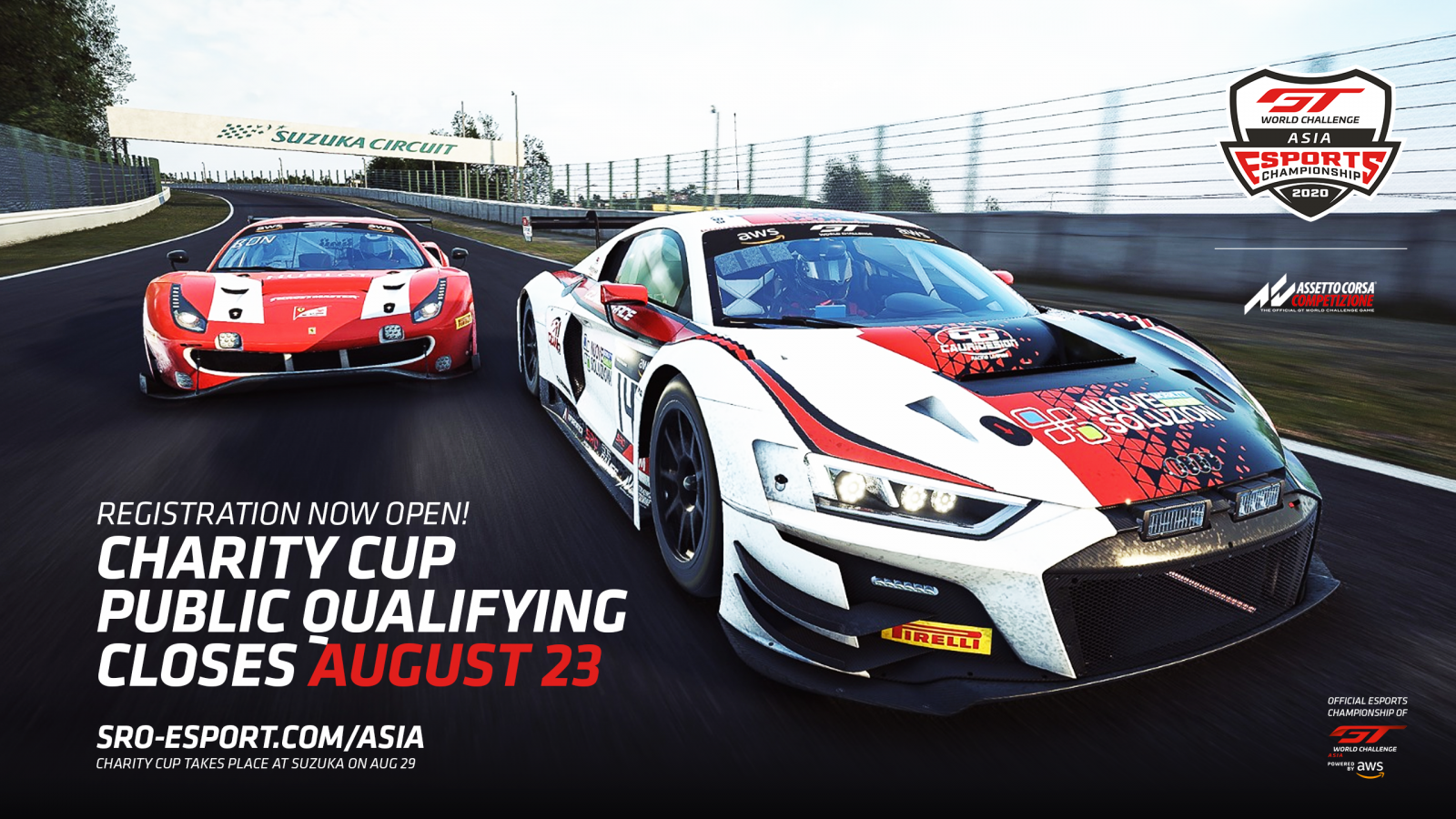 GT World Challenge Asia Esports Charity Cup qualifying now open