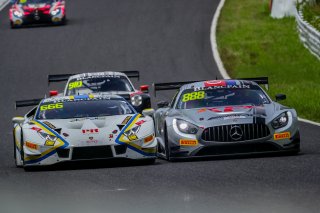 #666	Vincenzo Sospiri Racing	Lamborghini Huracan GT3 EVO	Alex Au	Frederik Schandorff 	#888	Triple Eight Race Engineering Australia	Mercedes-AMG GT3 H.H. Prince Abdul Rahman Ibrahim Shane van Gisbergen Suzuka 2019 | Blancpain GT Series Asia