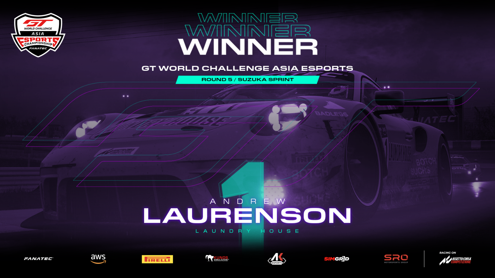 Esports: Laurenson withstands race-long pressure to win Sprint Series finale at sodden Suzuka
